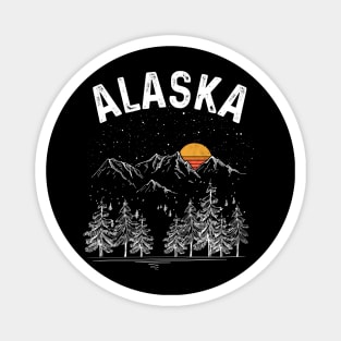 Vintage Retro Alaska State Magnet